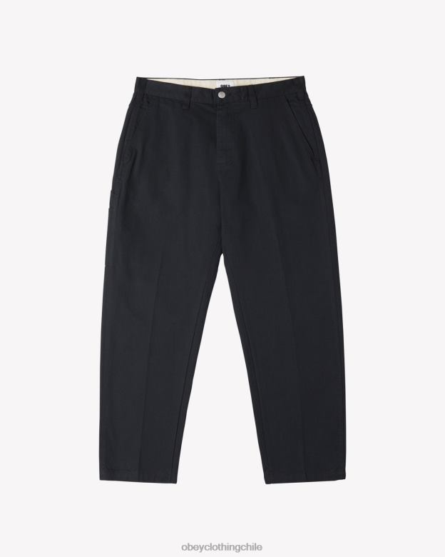 ropa 40VX5 hombres pantalón de carpintero de trabajo duro OBEY negro