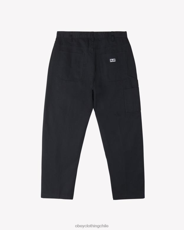 ropa 40VX5 hombres pantalón de carpintero de trabajo duro OBEY negro