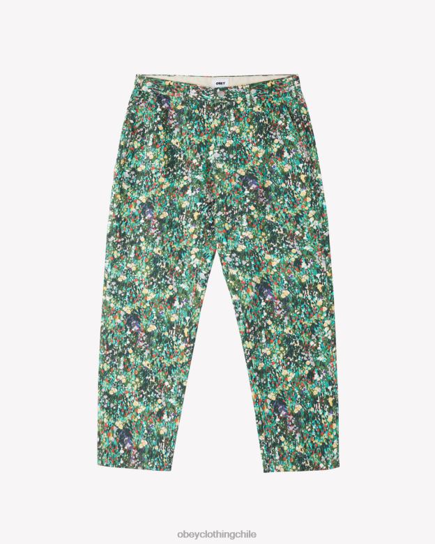 ropa 40VX6 hombres pantalón de carpintero de trabajo duro OBEY florales múltiples