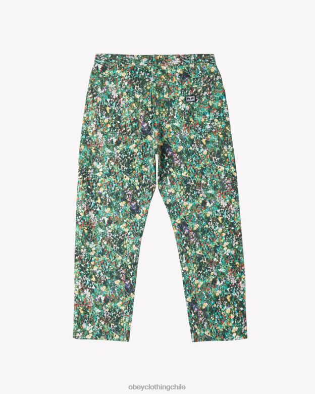 ropa 40VX6 hombres pantalón de carpintero de trabajo duro OBEY florales múltiples