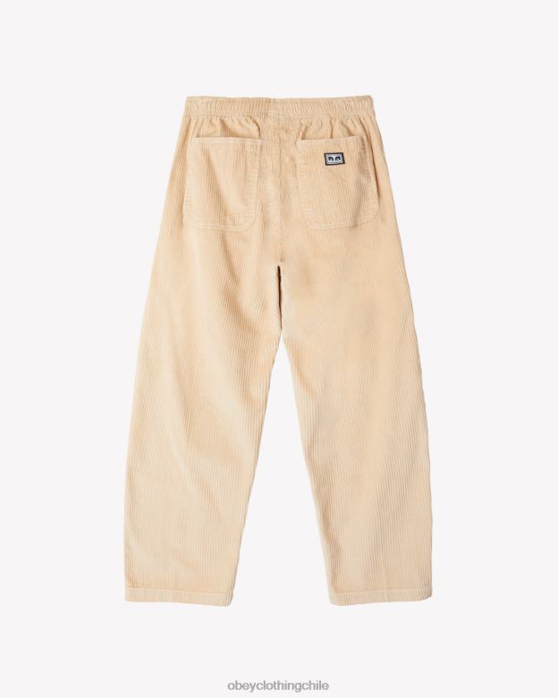 ropa 40VX8 hombres pantalón de pana fácil OBEY crema irlandesa