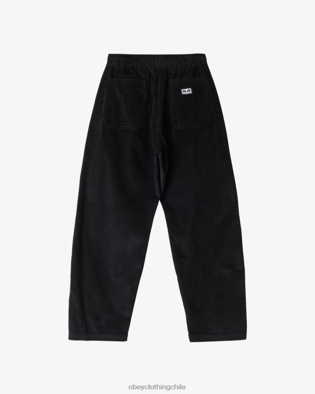 ropa 40VX9 hombres pantalón de pana fácil OBEY negro digital