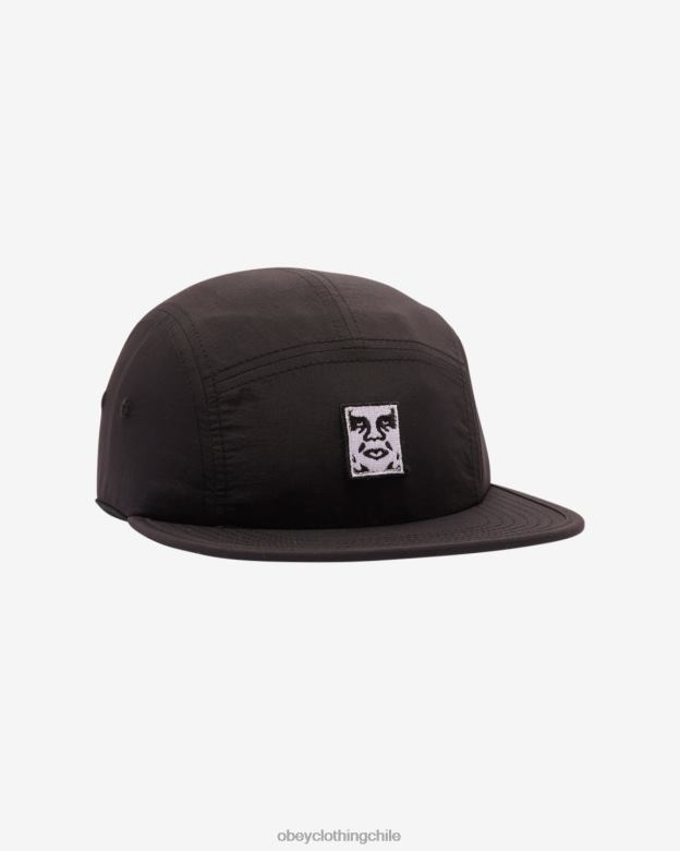 accesorios 40VX425 hombres gorra camp con parche de ícono OBEY negro