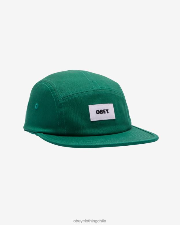accesorios 40VX429 hombres sombrero de campamento orgánico con etiqueta llamativa OBEY verde aventurina