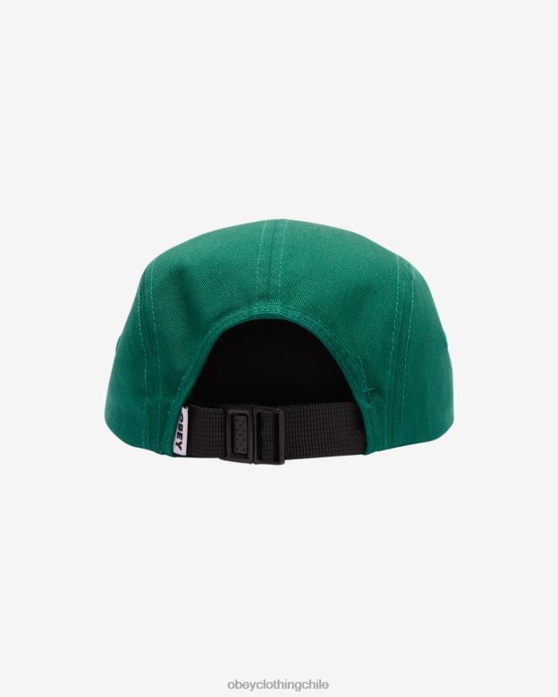accesorios 40VX429 hombres sombrero de campamento orgánico con etiqueta llamativa OBEY verde aventurina