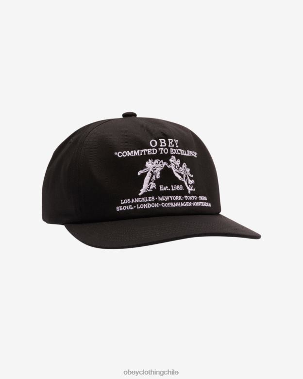 accesorios 40VX437 hombres gorra snapback de 5 paneles de excelencia OBEY negro