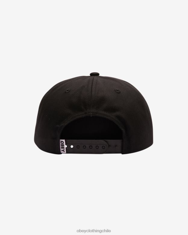 accesorios 40VX437 hombres gorra snapback de 5 paneles de excelencia OBEY negro