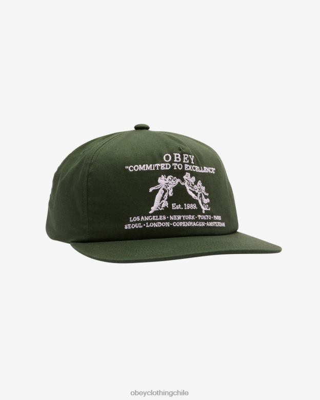 accesorios 40VX438 hombres gorra snapback de 5 paneles de excelencia OBEY cedro oscuro