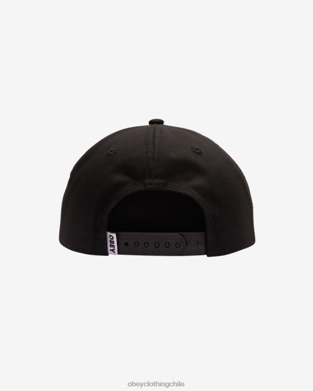 accesorios 40VX440 hombres programa de paz snapback de 5 paneles OBEY negro