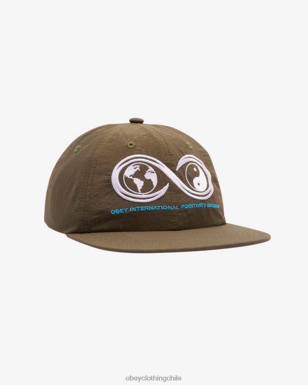 accesorios 40VX451 hombres Strapback posi división 6 paneles OBEY Musgo Verde