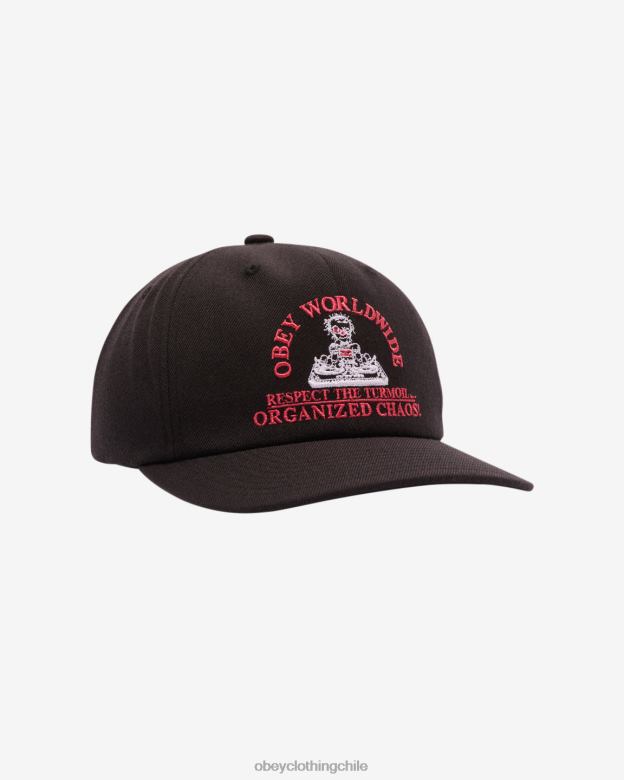 accesorios 40VX461 hombres snapback clásico caos de 6 paneles OBEY negro