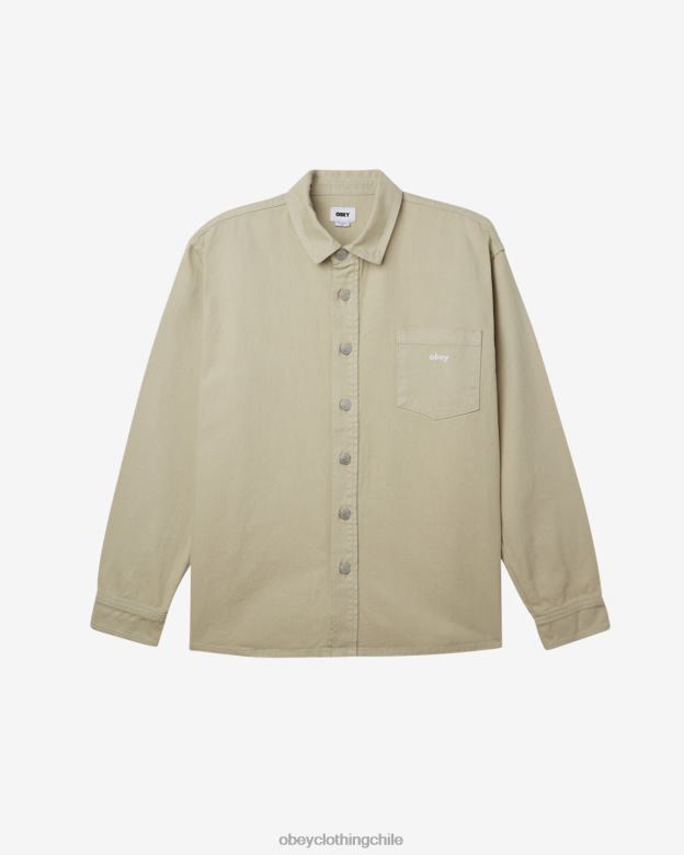 ropa 40VX131 hombres camisa magnolia OBEY arcilla