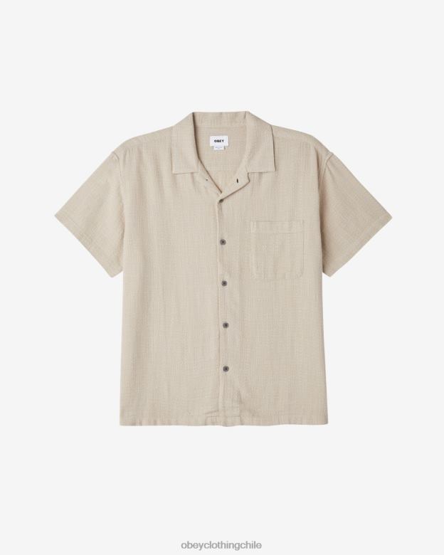 ropa 40VX139 hombres camisa de plumas OBEY Gris plateado