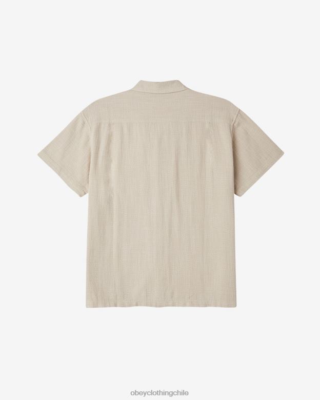 ropa 40VX139 hombres camisa de plumas OBEY Gris plateado