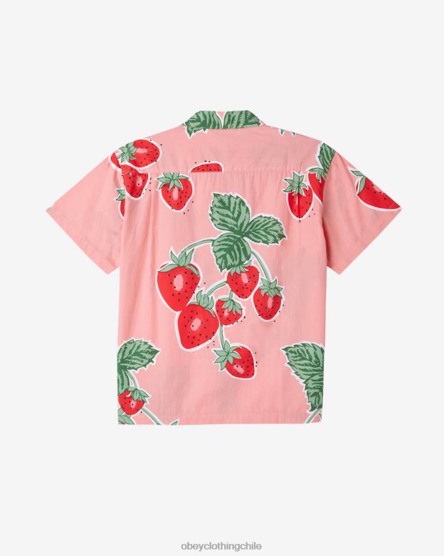 ropa 40VX141 hombres camisa de bayas jumbo OBEY flamenco rosa multi