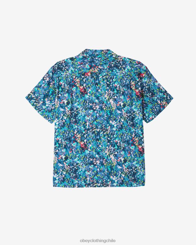 ropa 40VX148 hombres la camisa del jardin OBEY azul verdoso multicolor