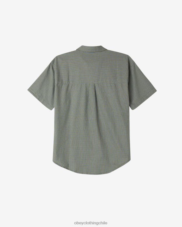 ropa 40VX150 hombres camisa a prueba de peces gordos OBEY musgo verde multi