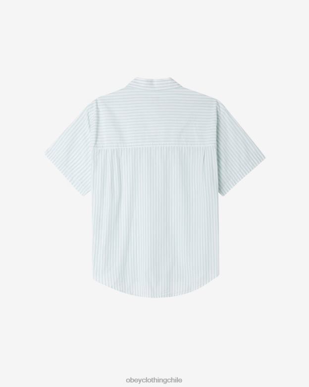 ropa 40VX152 hombres camisa a rayas de pez gordo OBEY spray de surf multi
