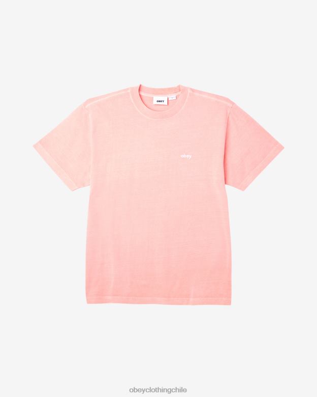 ropa 40VX105 hombres camiseta con pigmentos en minúsculas OBEY pigmento concha rosa