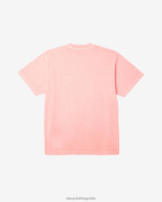 ropa 40VX105 hombres camiseta con pigmentos en minúsculas OBEY pigmento concha rosa