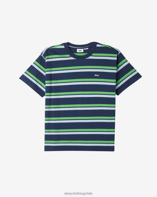 ropa 40VX106 hombres camiseta con rayas distanciadas OBEY academia marina