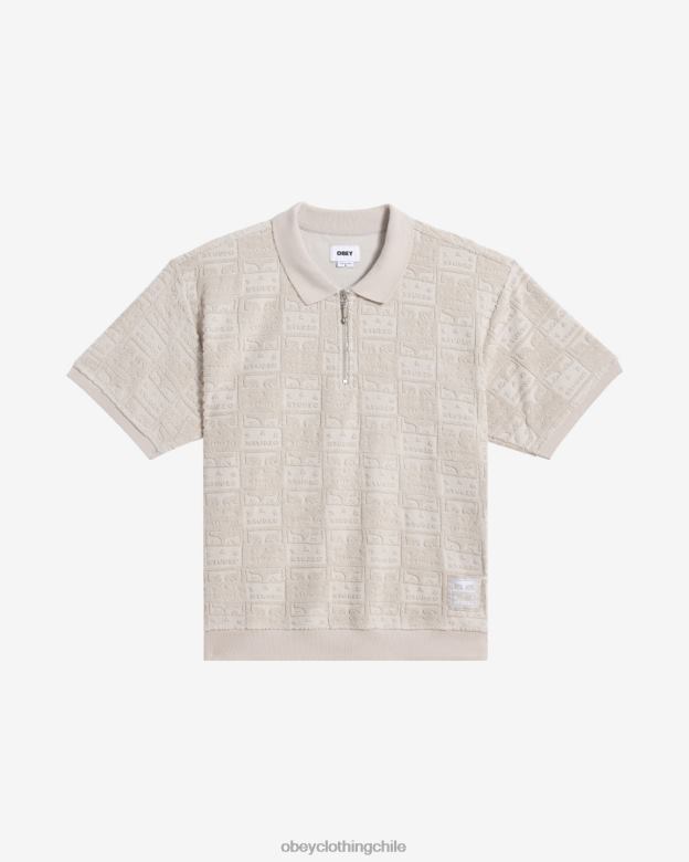 ropa 40VX114 hombres polo carter terry OBEY Gris plateado