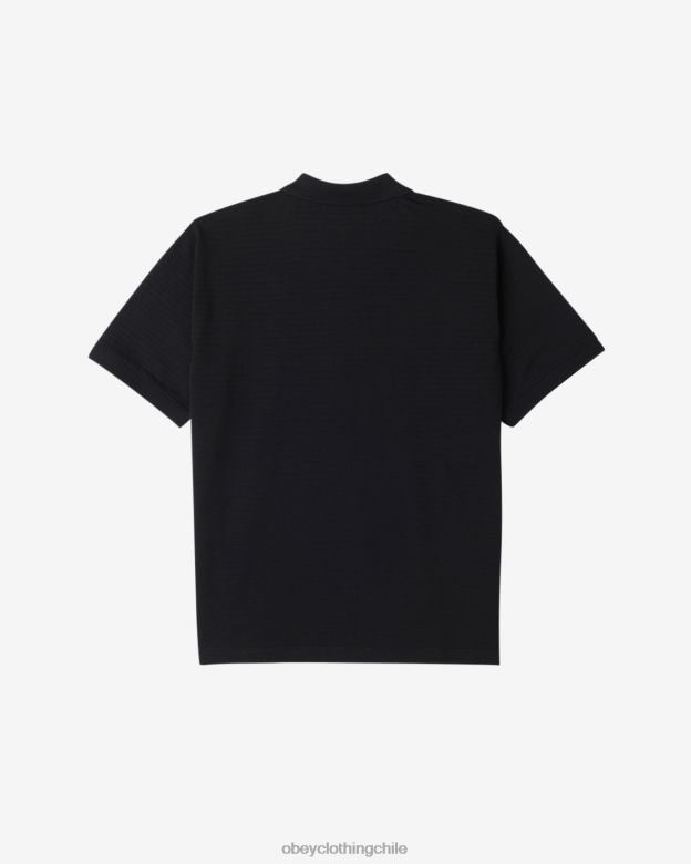 ropa 40VX115 hombres polo con cremallera de escape OBEY negro