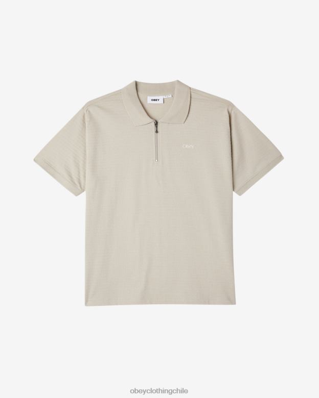 ropa 40VX116 hombres polo con cremallera de escape OBEY Gris plateado