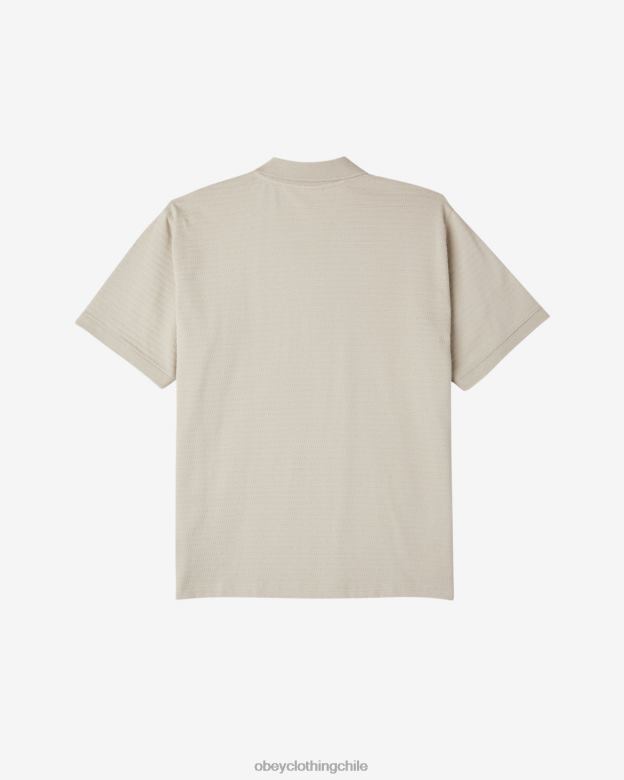 ropa 40VX116 hombres polo con cremallera de escape OBEY Gris plateado