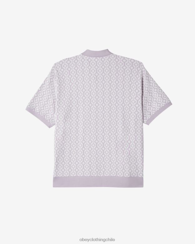 ropa 40VX118 hombres polo con botón testamento en la parte delantera OBEY pétalos de orquídeas múltiples