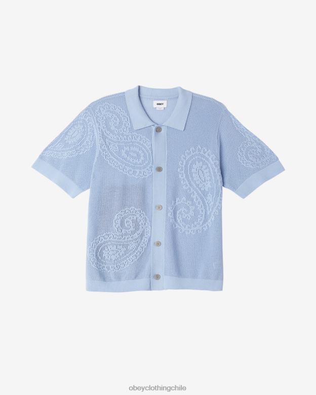ropa 40VX125 hombres camisa de punto abierta con lágrima OBEY hortensia