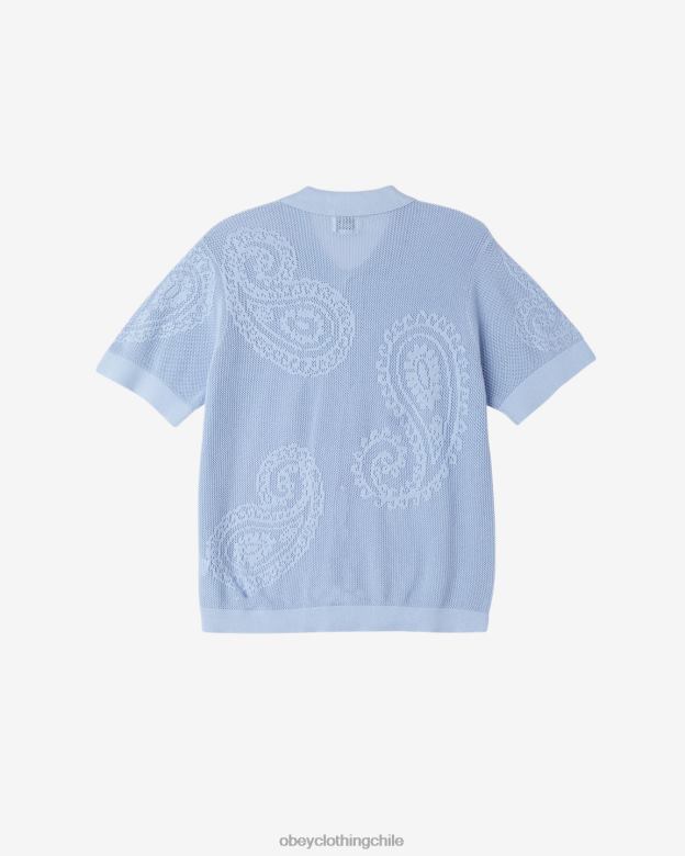 ropa 40VX125 hombres camisa de punto abierta con lágrima OBEY hortensia