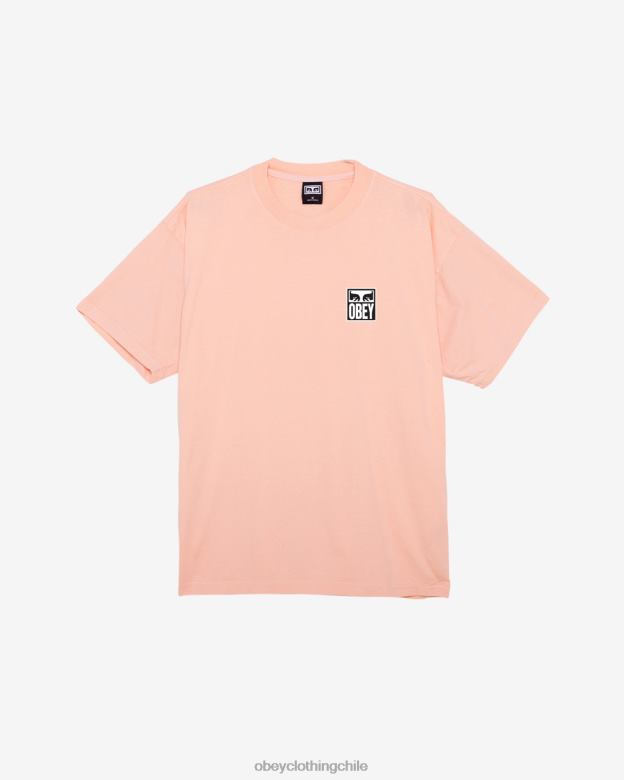ropa 40VX272 hombres camiseta de peso pesado Eyes Icon II OBEY parfait de durazno