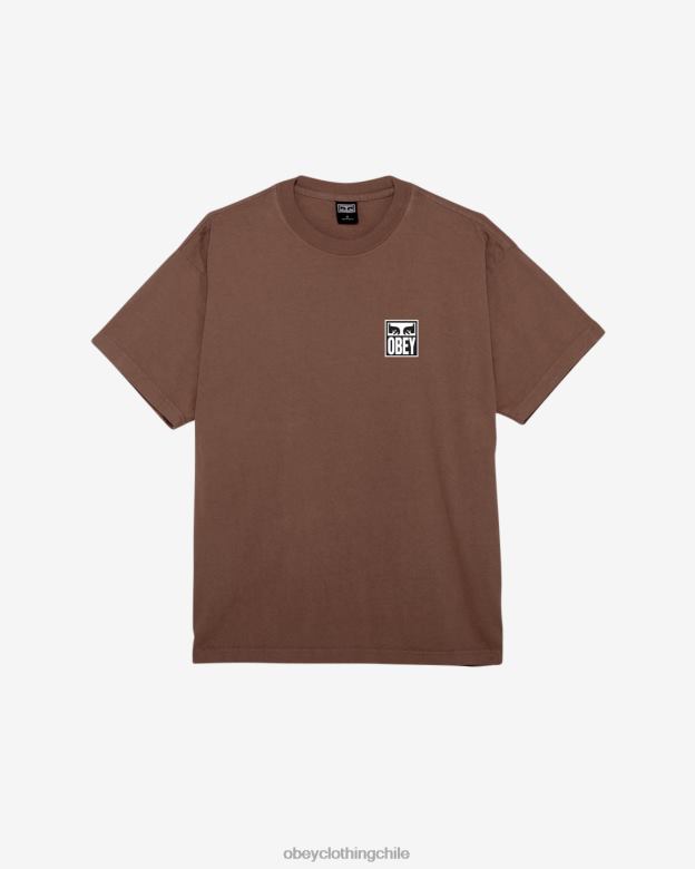 ropa 40VX273 hombres camiseta de peso pesado Eyes Icon II OBEY sepia
