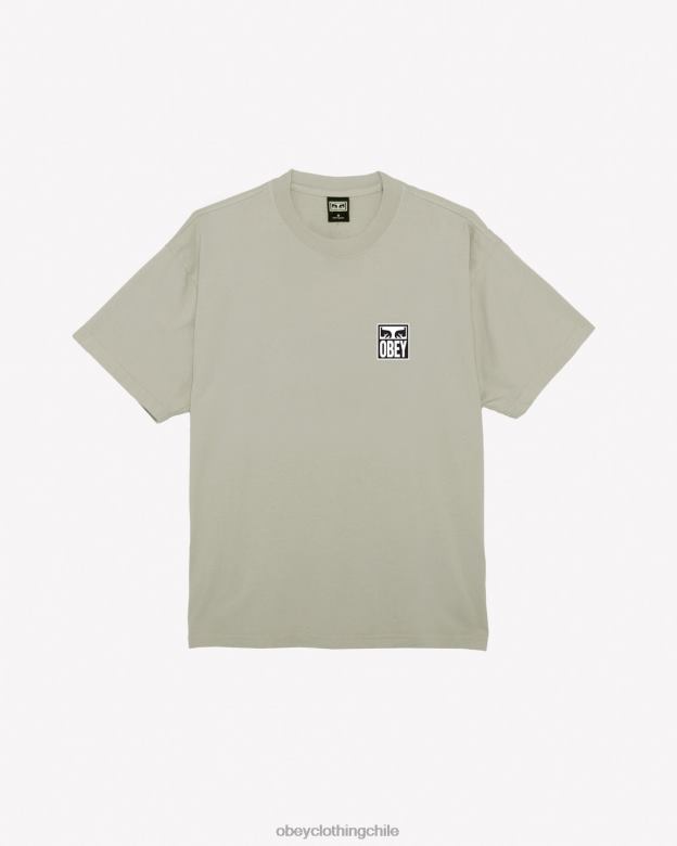 ropa 40VX274 hombres camiseta de peso pesado Eyes Icon II OBEY Gris plateado
