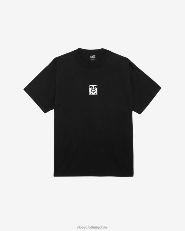 ropa 40VX277 hombres camiseta con icono de peso pesado OBEY negro azabache