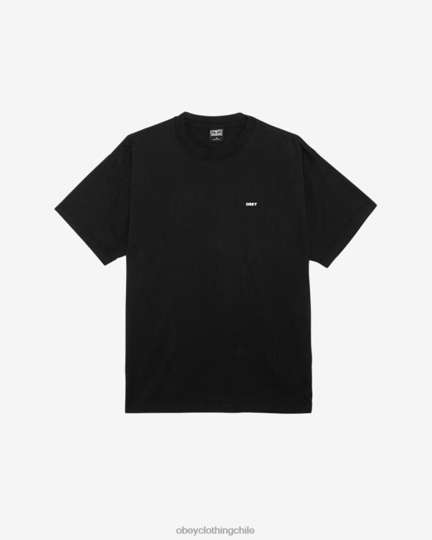 ropa 40VX279 hombres camiseta gruesa con icono en negrita OBEY negro azabache