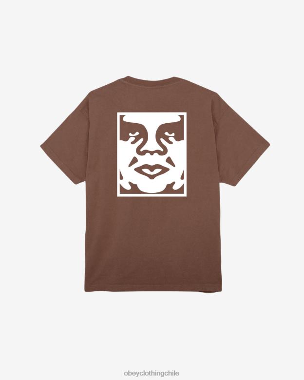ropa 40VX280 hombres camiseta gruesa con icono en negrita OBEY sepia