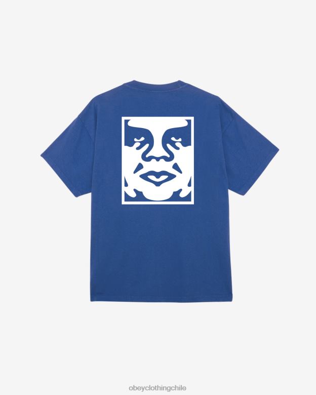 ropa 40VX281 hombres camiseta gruesa con icono en negrita OBEY surf azul