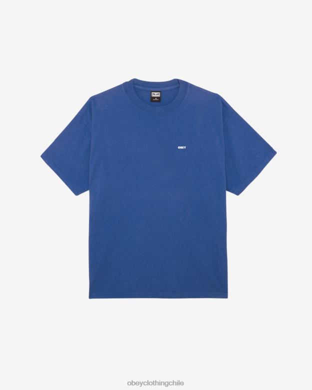 ropa 40VX281 hombres camiseta gruesa con icono en negrita OBEY surf azul
