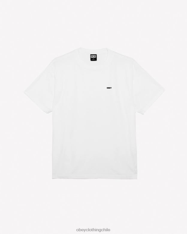 ropa 40VX282 hombres camiseta gruesa con icono en negrita OBEY blanco