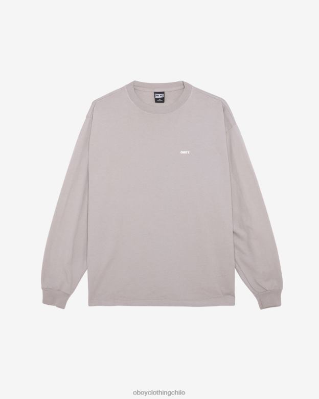 ropa 40VX283 hombres camiseta negrita iii pesada ls OBEY Gris plateado