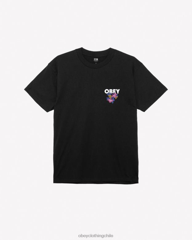 ropa 40VX288 hombres camiseta clásica con jardín floral OBEY negro