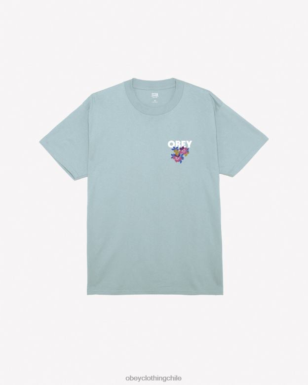 ropa 40VX289 hombres camiseta clásica con jardín floral OBEY buen gris