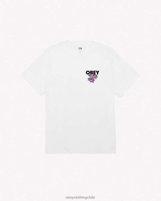 ropa 40VX290 hombres camiseta clásica con jardín floral OBEY blanco