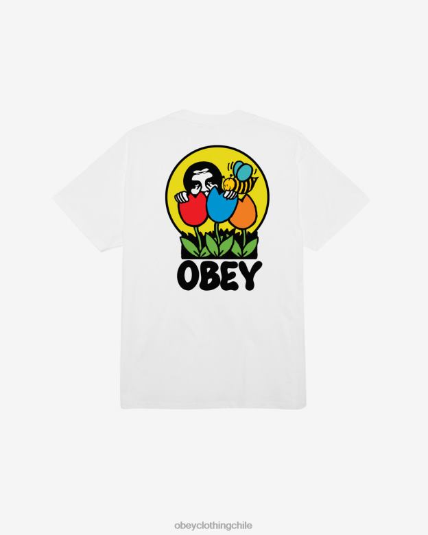 ropa 40VX298 hombres estaba aquí camiseta clásica OBEY blanco