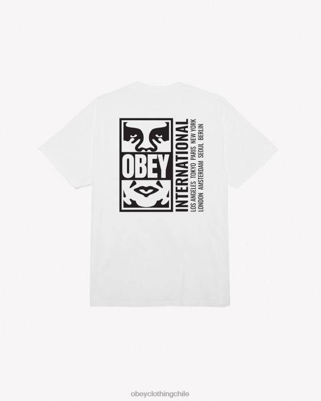 ropa 40VX301 hombres camiseta clásica con icono dividido OBEY blanco