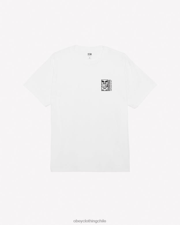 ropa 40VX301 hombres camiseta clásica con icono dividido OBEY blanco