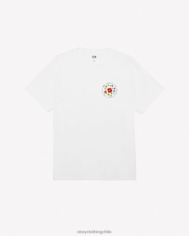 ropa 40VX303 hombres camiseta clasica flores de la ciudad OBEY blanco