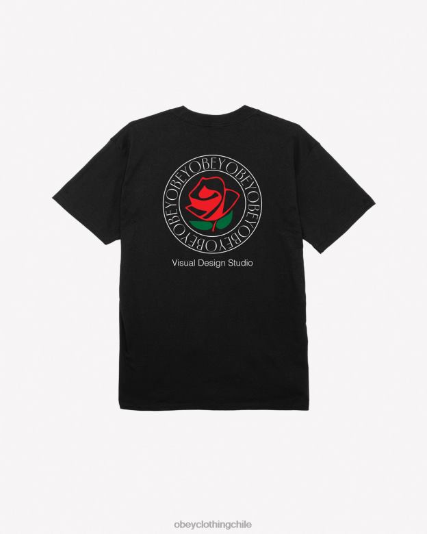 ropa 40VX304 hombres camiseta clásica de estudio de diseño visual OBEY negro